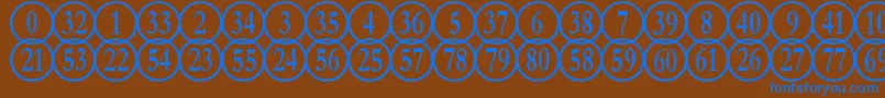 フォントNumberpilereversedRegular – 茶色の背景に青い文字