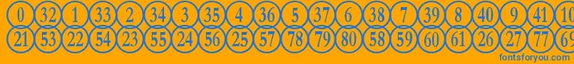 NumberpilereversedRegular Font – Blue Fonts on Orange Background
