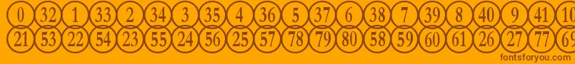 NumberpilereversedRegular-fontti – ruskeat fontit oranssilla taustalla