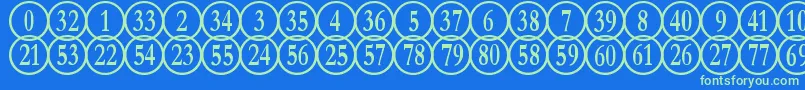 NumberpilereversedRegular Font – Green Fonts on Blue Background