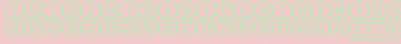 NumberpilereversedRegular Font – Green Fonts on Pink Background