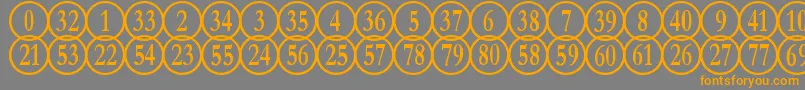 NumberpilereversedRegular-Schriftart – Orangefarbene Schriften auf grauem Hintergrund