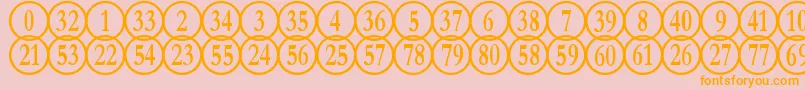 NumberpilereversedRegular Font – Orange Fonts on Pink Background