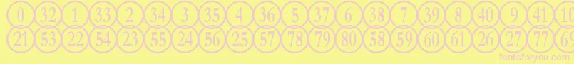 NumberpilereversedRegular Font – Pink Fonts on Yellow Background