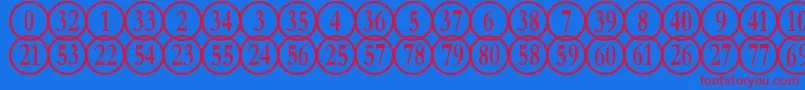 Więcej informacji o czcionce NumberpilereversedRegular Czcionka NumberpilereversedRegular – czerwone czcionki na niebieskim tle