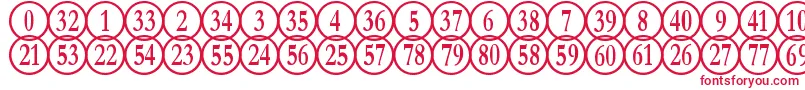 NumberpilereversedRegular Font – Red Fonts on White Background