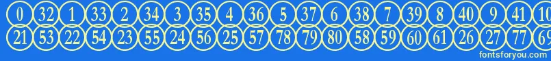 NumberpilereversedRegular Font – Yellow Fonts on Blue Background