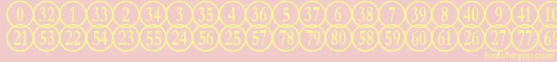 Подробнее о шрифте NumberpilereversedRegular Шрифт NumberpilereversedRegular – жёлтые шрифты на розовом фоне