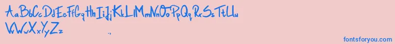 GamblerInTown-Schriftart – Blaue Schriften auf rosa Hintergrund