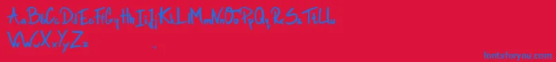 GamblerInTown Font – Blue Fonts on Red Background