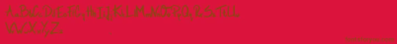 GamblerInTown Font – Brown Fonts on Red Background