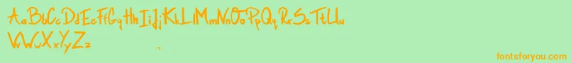 GamblerInTown Font – Orange Fonts on Green Background