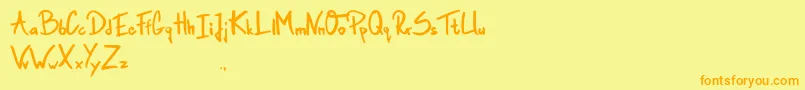 GamblerInTown Font – Orange Fonts on Yellow Background