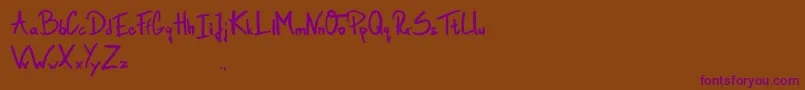 GamblerInTown Font – Purple Fonts on Brown Background