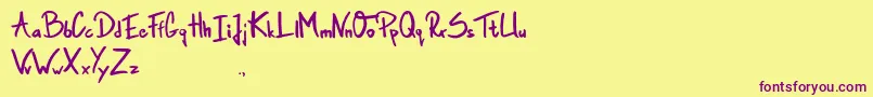GamblerInTown Font – Purple Fonts on Yellow Background