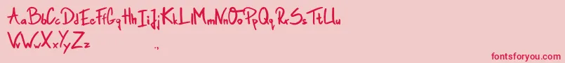 GamblerInTown Font – Red Fonts on Pink Background