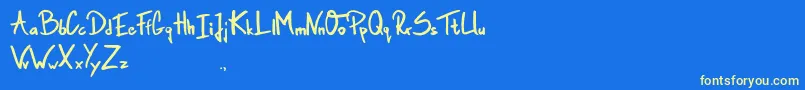 GamblerInTown Font – Yellow Fonts on Blue Background