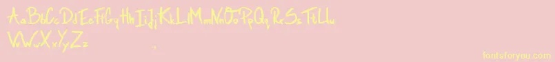 GamblerInTown Font – Yellow Fonts on Pink Background