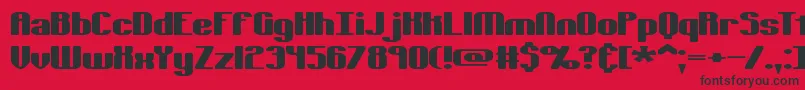 Tsextols Font – Black Fonts on Red Background