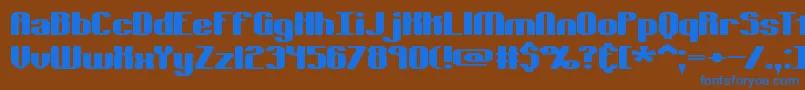 Tsextols Font – Blue Fonts on Brown Background