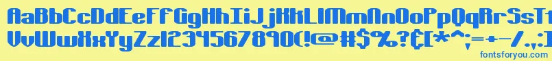 Tsextols Font – Blue Fonts on Yellow Background
