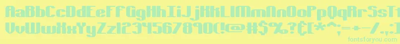 Tsextols Font – Green Fonts on Yellow Background