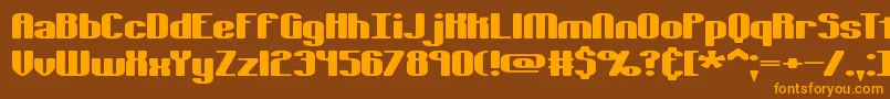 Tsextols Font – Orange Fonts on Brown Background