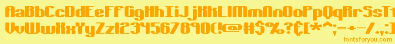 Tsextols Font – Orange Fonts on Yellow Background
