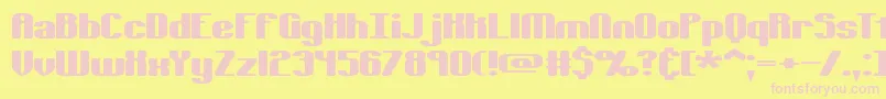 Tsextols Font – Pink Fonts on Yellow Background