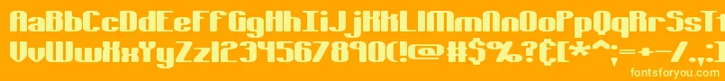 Tsextols Font – Yellow Fonts on Orange Background
