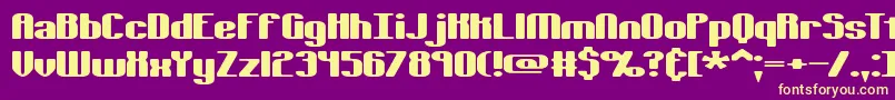 Tsextols Font – Yellow Fonts on Purple Background