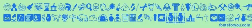 More about Archeology Font Archeology Font – Blue Fonts on Green Background