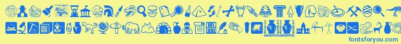 More about Archeology Font Archeology Font – Blue Fonts on Yellow Background