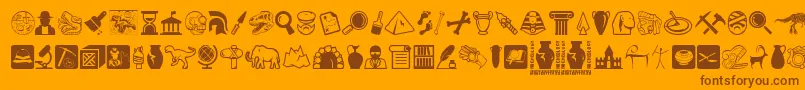 Archeology Font – Brown Fonts on Orange Background