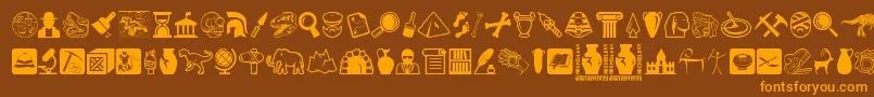 Archeology Font – Orange Fonts on Brown Background