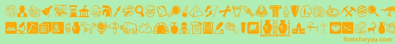 Подробнее о шрифте Archeology Шрифт Archeology – оранжевые шрифты на зелёном фоне