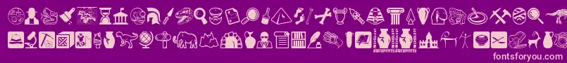 Archeology Font – Pink Fonts on Purple Background