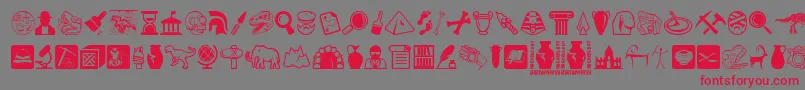 Archeology Font – Red Fonts on Gray Background