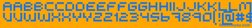 Metoopixzi Font – Blue Fonts on Orange Background