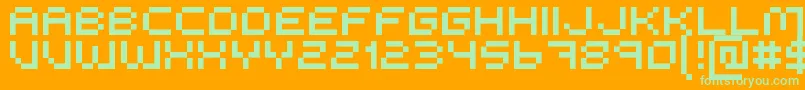 Metoopixzi Font – Green Fonts on Orange Background
