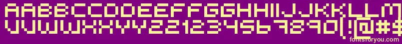 Metoopixzi Font – Yellow Fonts on Purple Background