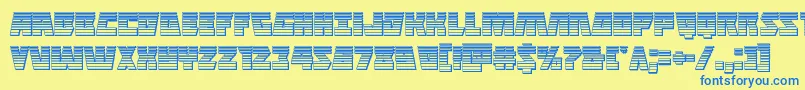 Halfshellherochrome Font – Blue Fonts on Yellow Background