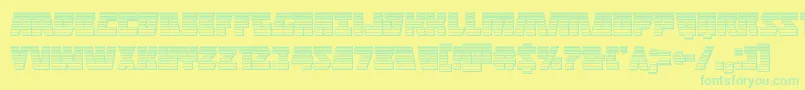 Halfshellherochrome-Schriftart – Grüne Schriften auf gelbem Hintergrund