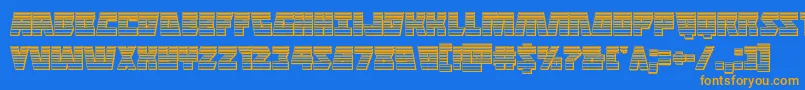 Halfshellherochrome Font – Orange Fonts on Blue Background