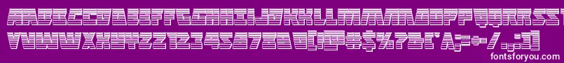 Halfshellherochrome-Schriftart – Weiße Schriften auf violettem Hintergrund