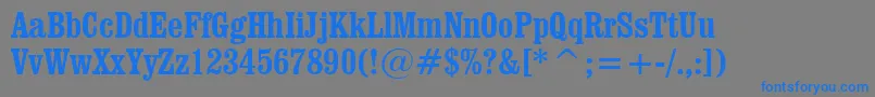 ClarendonBoldCondensedBt Font – Blue Fonts on Gray Background