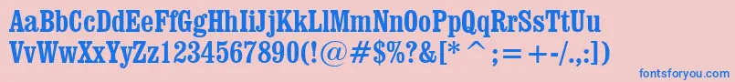 ClarendonBoldCondensedBt Font – Blue Fonts on Pink Background