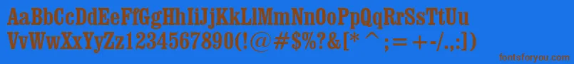 ClarendonBoldCondensedBt Font – Brown Fonts on Blue Background