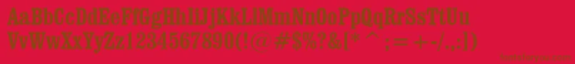 ClarendonBoldCondensedBt Font – Brown Fonts on Red Background