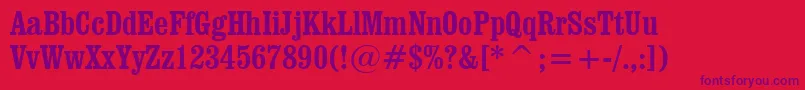 ClarendonBoldCondensedBt Font – Purple Fonts on Red Background